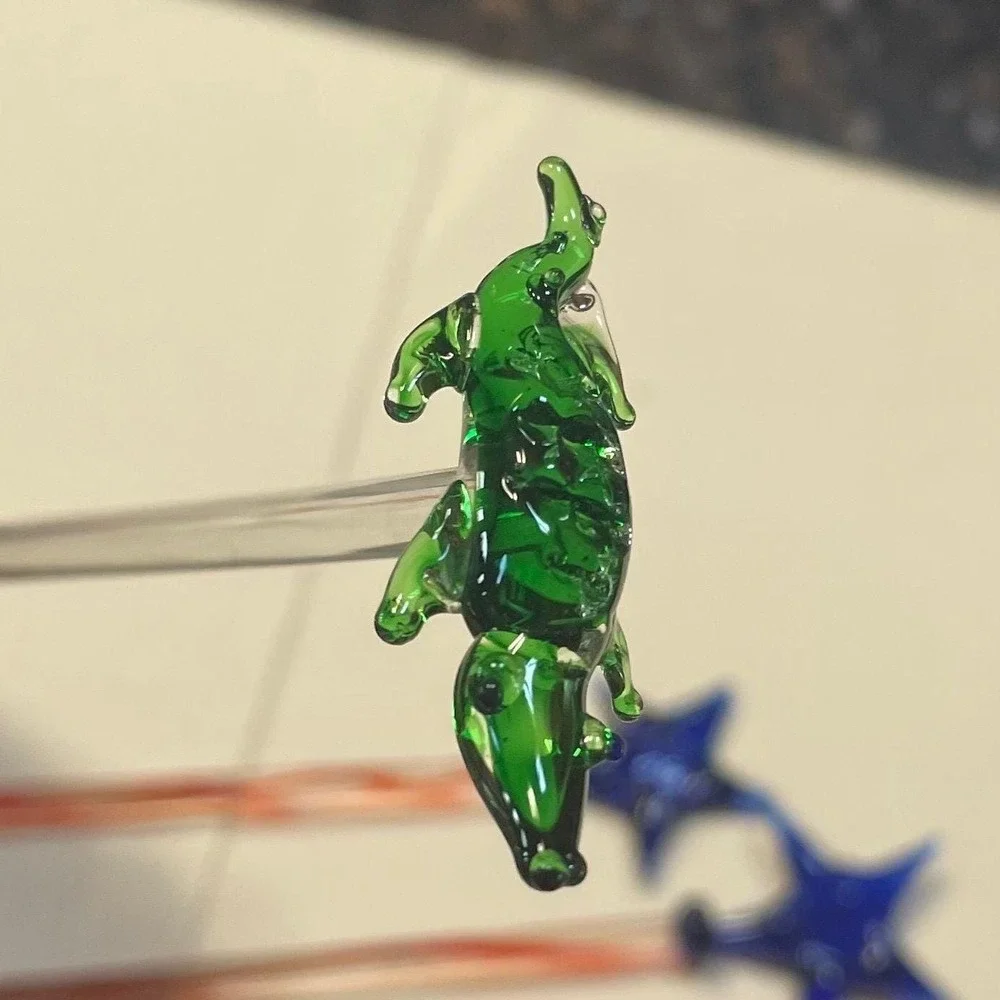Vintage Glass Star Heart Crocodile Cocktail Swizzle Sticks‎ Set of 5 – 7–8
